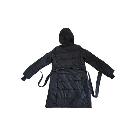 J. Crew Mercantile Parka Coat Button Hooded Jacket Black Women Size Medium - Picture 6 of 7